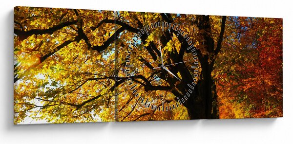 Obraz podzimu (s hodinami) (90x30 cm)