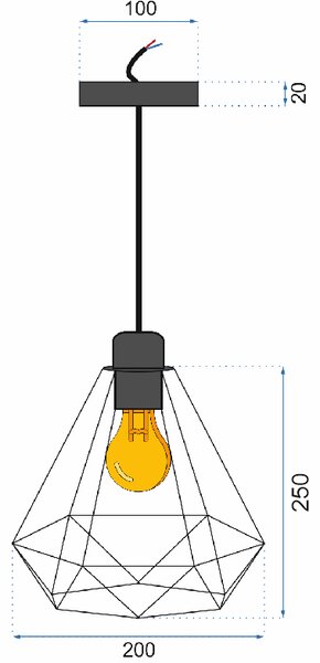 Toolight - Závěsná lampa kovová 392197, zlatá, OSW-09680