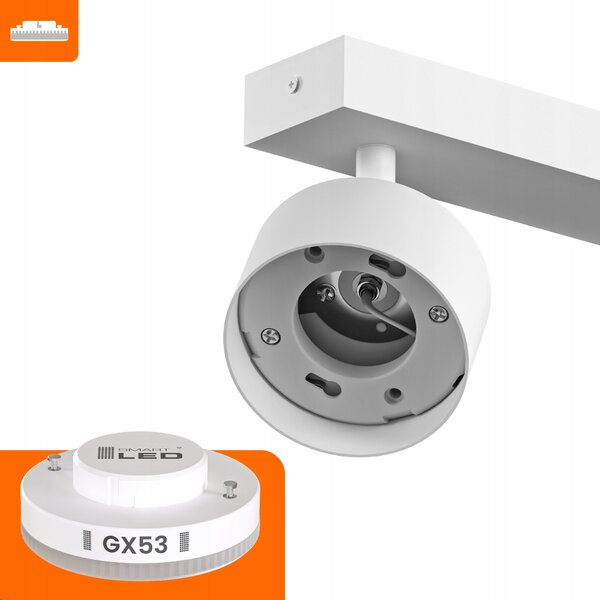 Bílé přisazené bodové svítidlo GX53, nastavitelné, 3× GX53