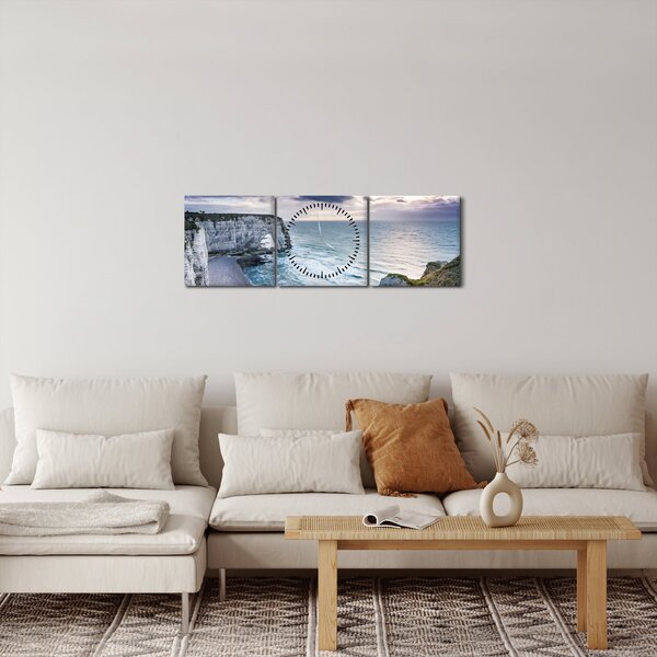 Obraz útesů (s hodinami) (90x30 cm)