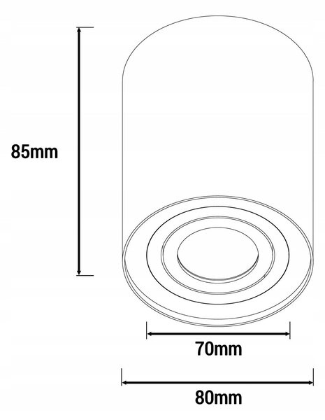 Zlaté přisazené bodové svítidlo GU10, Ø 80 mm
