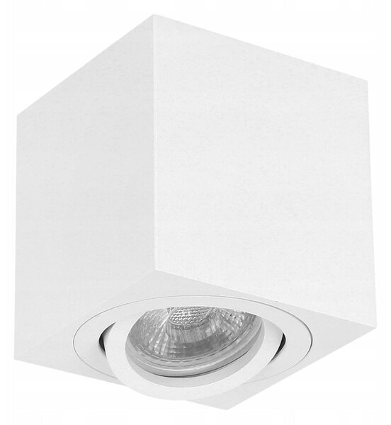 Bílé přisazené bodové svítidlo GU10, nastavitelné, 80 × 80 mm