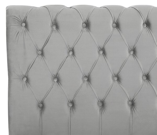 Postel Umělý samet AVALLON 180 x 200 cm Šedá