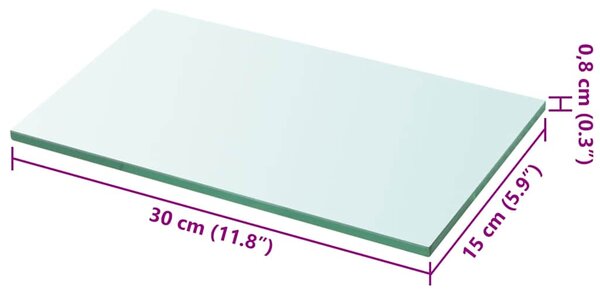 Policová deska sklo čiré 30x15 cm 243808