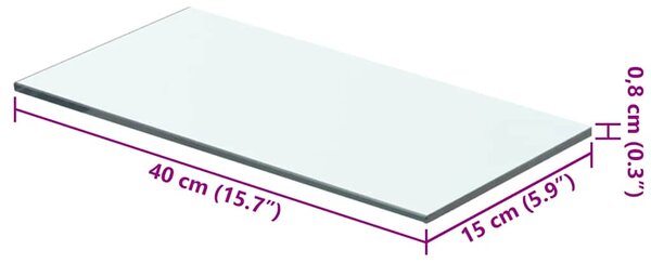 Policová deska sklo čiré 40x15 cm 243813