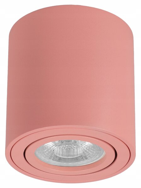 Růžové přisazené bodové svítidlo GU10, Ø 79 mm
