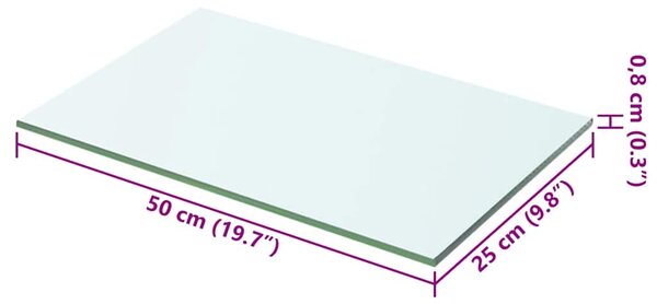 Policová deska sklo čiré 50x25 cm 243820