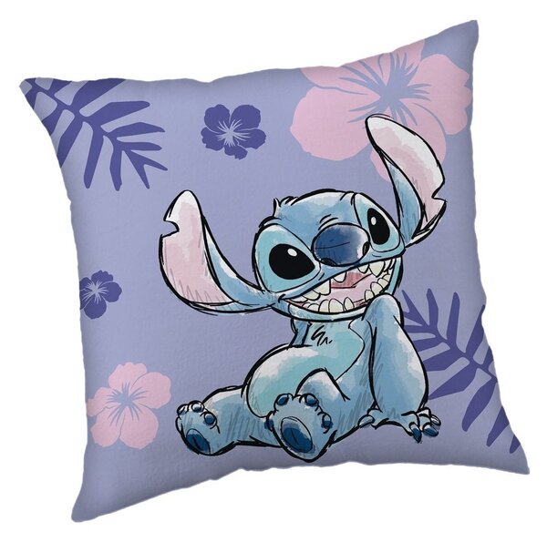 Jerry Fabrics Dětský polštářek s potiskem - Lilo a Stitch - fialová | 40 x 40 cm