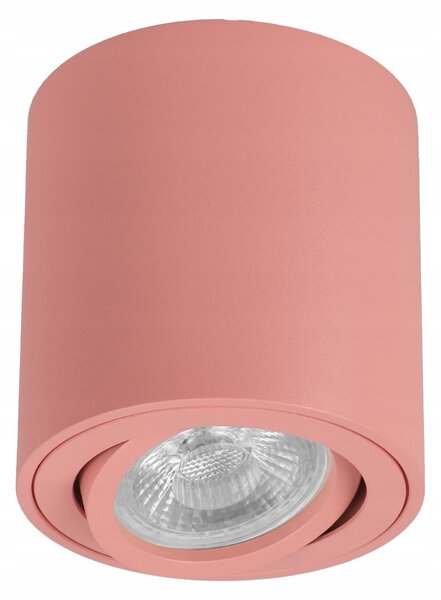 Růžové přisazené bodové svítidlo GU10, Ø 79 mm