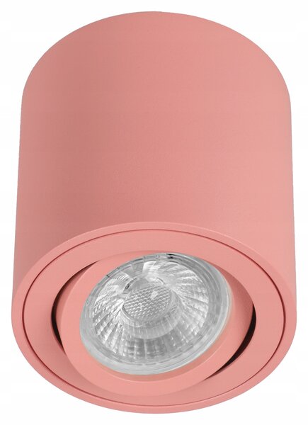 Růžové přisazené bodové svítidlo GU10, Ø 79 mm