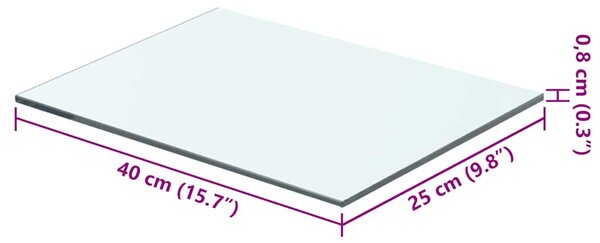 Policová deska sklo čiré 40x25 cm 243815