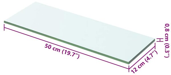Policová deska sklo čiré 50x12 cm 243817