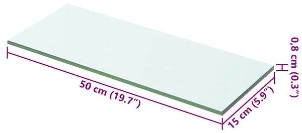 Policové desky 2 ks sklo čiré 50 x 15 cm 3051558