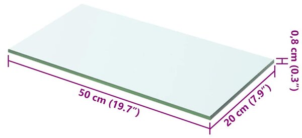 Policová deska sklo čiré 50x20 cm 243819