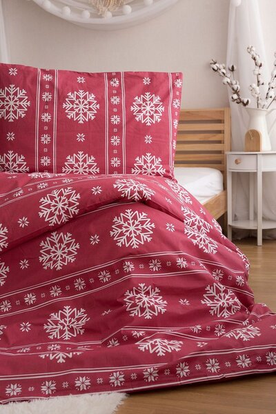 Jerry Fabrics Bavlněné povlečení s vločkami - 140 x 200 cm / 70 x 90 cm