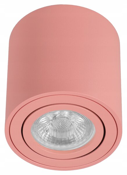 Růžové přisazené bodové svítidlo GU10, Ø 79 mm