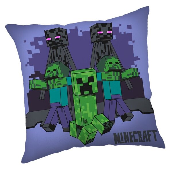 Jerry Fabrics Dětský polštářek s potiskem - Minecraft - Mobs coming for you | 40 x 40 cm