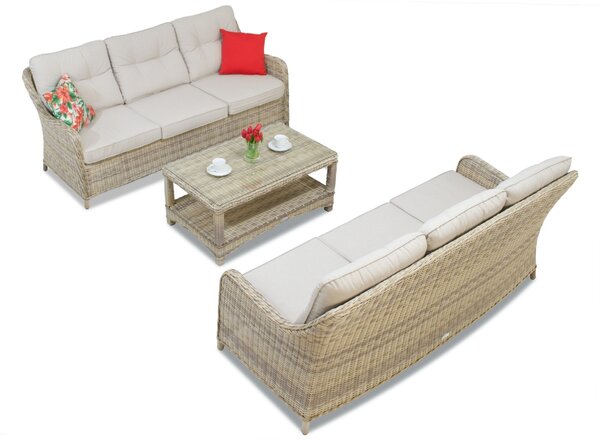 Set polyratanového nábytku Toledo Coffee s malým stolkem pro 6 osob béžový Garden Point