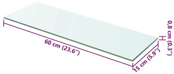 Policová deska sklo čiré 60x15 cm 243823
