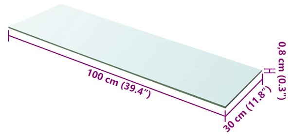 Policová deska sklo čiré 100x30 cm 243846