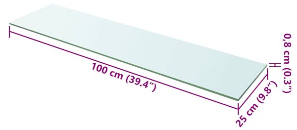 Policová deska sklo čiré 100x25 cm 243845