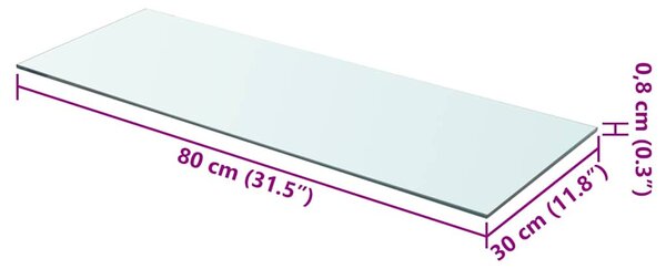 Policová deska sklo čiré 80x30 cm 243836