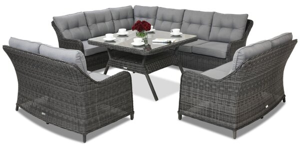 Technorattanový zahradní nábytek Toledo Comida 9 Angular Garden Point antracit