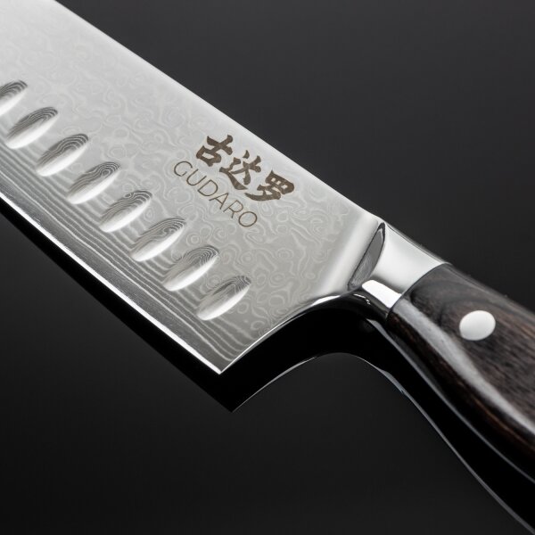 Gudaro - Damaškový Santoku kuchyňský nůž SHIRO 7", 67 vrstev oceli,délka 17,5cm