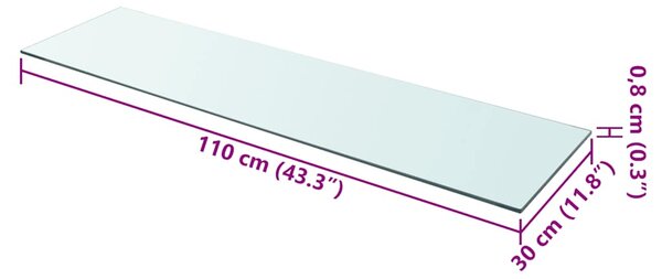 Policová deska sklo čiré 110x30 cm 243851