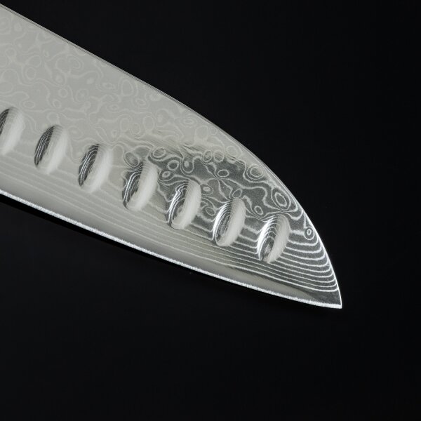 Gudaro - Damaškový Santoku kuchyňský nůž SHIRO 7", 67 vrstev oceli,délka 17,5cm