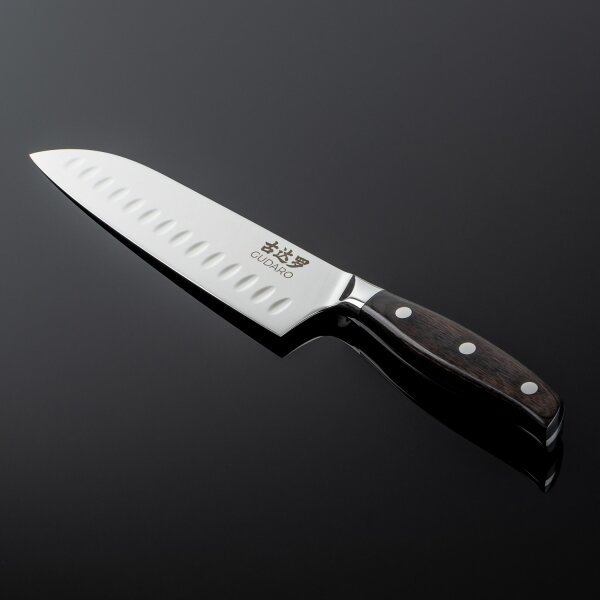 Gudaro - Damaškový Santoku kuchyňský nůž SHIRO 7", 67 vrstev oceli,délka 17,5cm