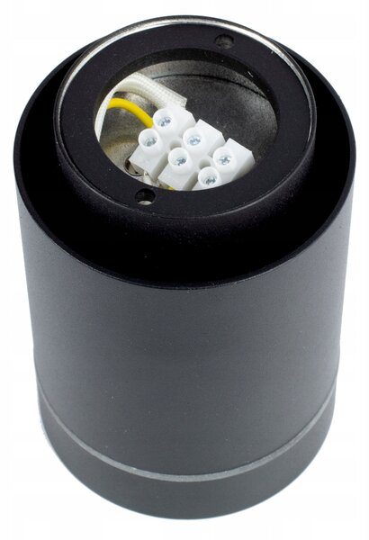 Černé přisazené bodové svítidlo GU10, nastavitelné, Ø 80 mm