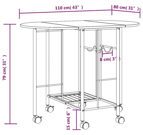 Pětidílný jídelní set skládací, MDF černý 243902
