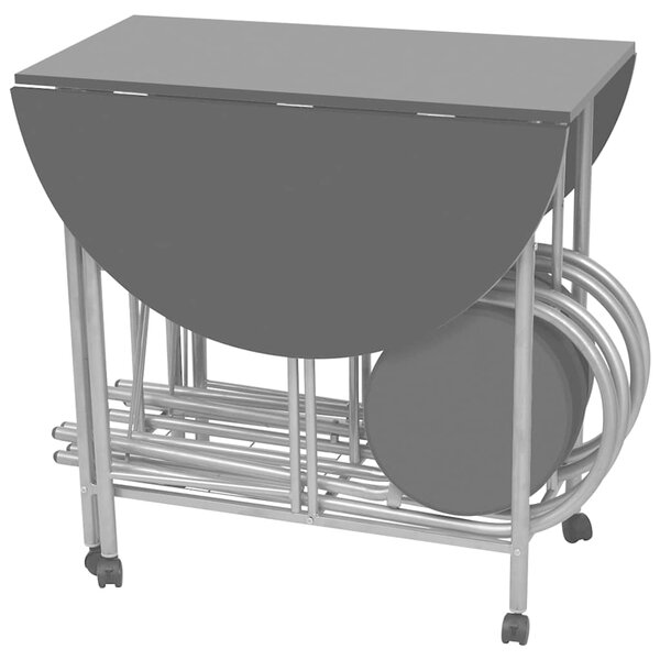 Pětidílný jídelní set skládací, MDF černý 243902