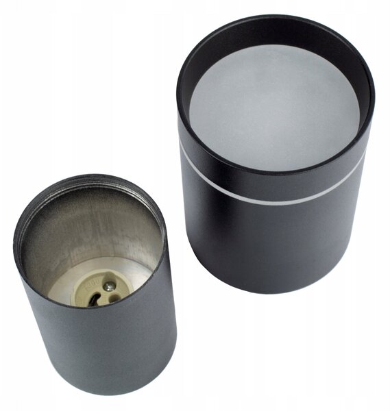 Černé přisazené bodové svítidlo GU10, nastavitelné, Ø 80 mm
