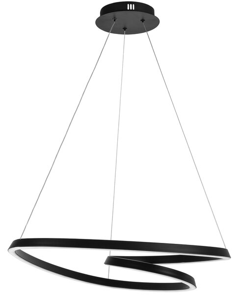 Toolight Toolight, Moderní LED závěsné stropní svítidlo + dálkový ovladač APP796-CP, černá, OSW-05502