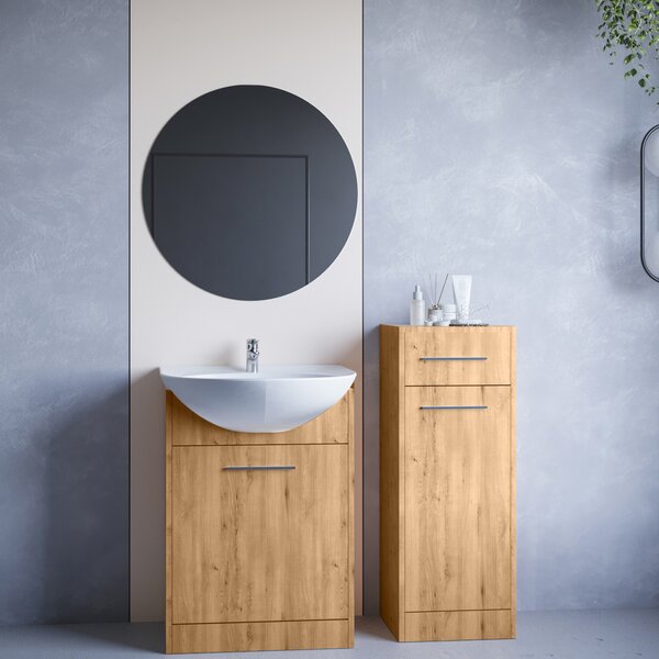 Koupelnový nábytek se zrcadlem NEPPA MINI dub artisan