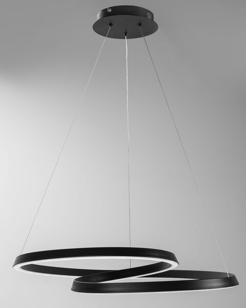 Toolight Toolight, Moderní LED závěsné stropní svítidlo + dálkový ovladač APP796-CP, černá, OSW-05502