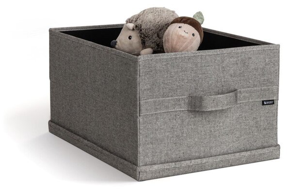 Šedý látkový úložný box s víkem 36x46x25 cm Soft Storage Large – Bigso