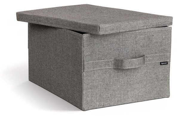 Šedý látkový úložný box s víkem 36x46x25 cm Soft Storage Large – Bigso