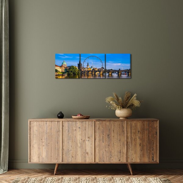 Obraz Karlova mostu (s hodinami) (90x30 cm)