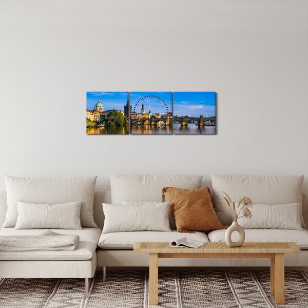 Obraz Karlova mostu (s hodinami) (90x30 cm)