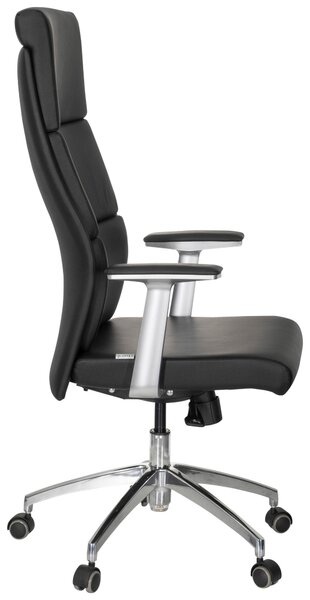 OTOČNÁ ŽIDLE, vzhled kůže, černá, barvy stříbra MID.YOU - Online Only kancelářské židle, Online Only