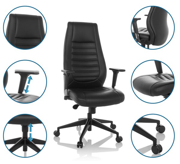 OTOČNÁ ŽIDLE, vzhled kůže, černá MID.YOU - Online Only kancelářské židle, Online Only
