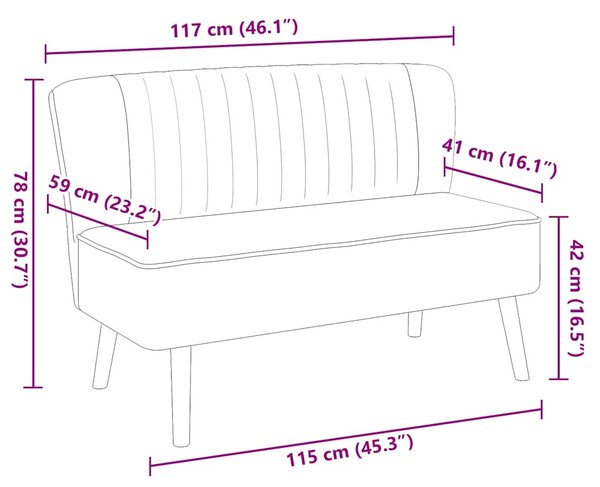 Pohovka textil 117 x 55,5 x 77 cm zelená 244073