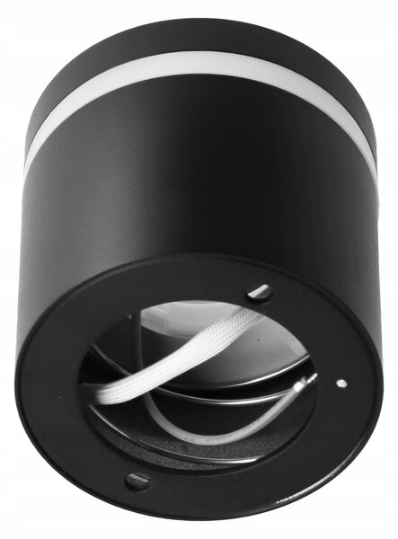 Černé přisazené bodové svítidlo GX53, Ø 80 mm