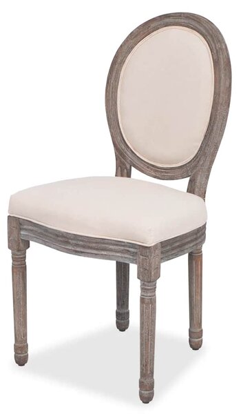 Jídelní židle 4 ks krémové textil 244088