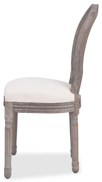 Jídelní židle 2 ks krémové textil 244089