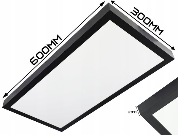 Přisazený LED panel 36 W, 30 × 60 cm, 3600 lm, neutrální bílá
