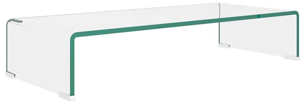 TV stolek / podstavec na monitor čiré sklo 70x30x13 cm 244128